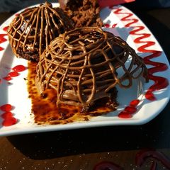 A picture of Malt cake with choclate cream cheese frosting #foodies&Friends.