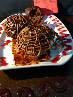 A picture of Malt cake with choclate cream cheese frosting #foodies&Friends.