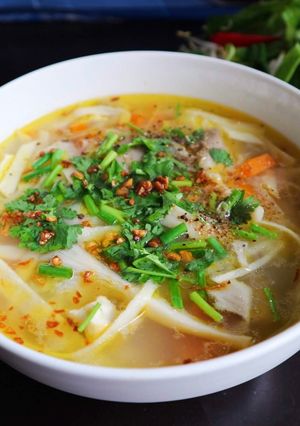 Hình của món Cháo măng chay.