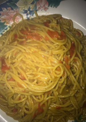 A picture of Spaghetti jollof recipe.