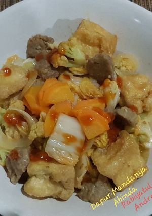 Foto resep Cap Cay Saos Bologness Tahu Susu