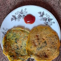 A picture of Water Spinach Chilla.