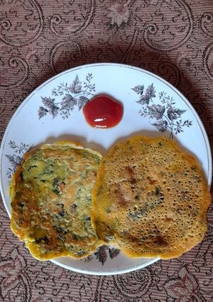 A picture of Water Spinach Chilla.