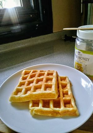 Foto resep Yeast Waffle / Wafel Ragi Resep Mudah Breakfast Sarapan Anak