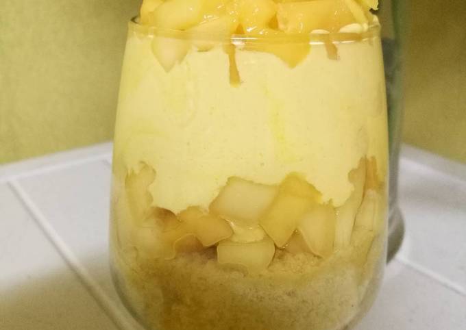Recipe of Super Quick Mango Custard glass