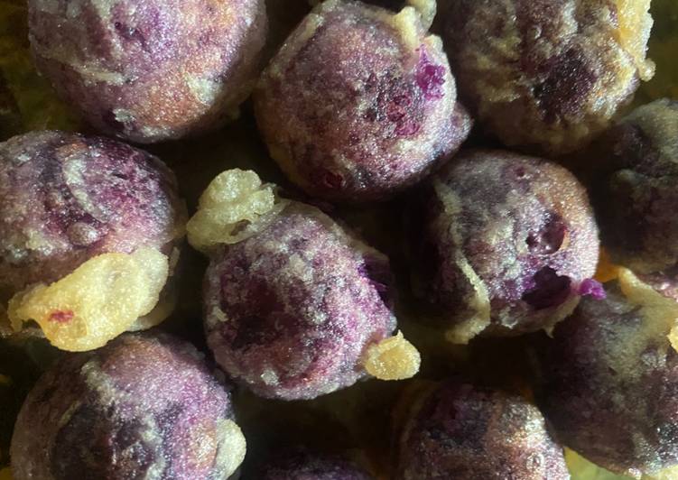 Cara Gampang Menyiapkan Bola2 ubi ungu coklat keju Anti Gagal
