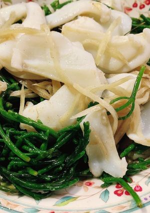 墨魚炒海蘆筍 的食譜成品照片