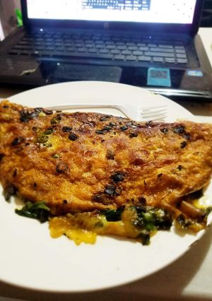 Una foto de Omelette de espinacas con queso