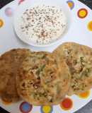 Paneer Paratha with Spring Onions