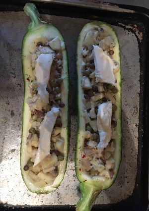 Una foto de Zucchinis rellenos