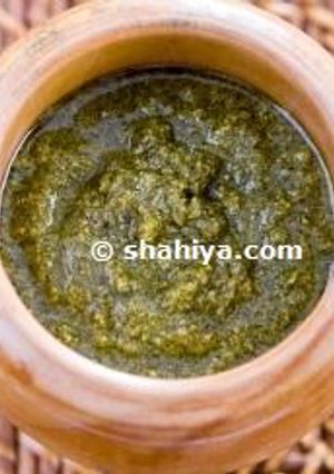 A picture of Pesto Sauce.