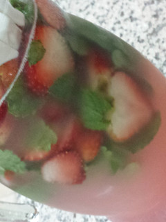A picture of Strawberry and mint lemonade.