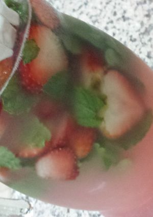 A picture of Strawberry and mint lemonade.