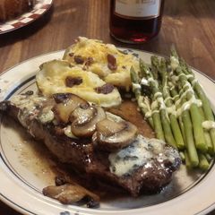 A picture of Grilled Rib Eye With Stilton Butter.