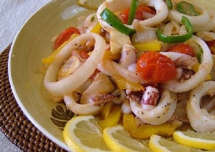 Recipe of Ultimate Squid &amp; Vegetable Lemon-Butter Stir-fry