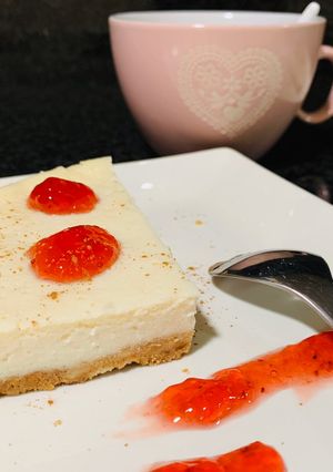 Una foto de Tarta de queso fit&fat🍰