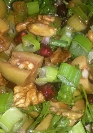 A picture of Sig's Scallion and Olive Salad.