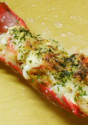 A picture of Osechi - Baked Japanese Lobster with Mayonnaise.