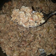 A picture of Fire Turkey Rice (Taco Bell sauce).
