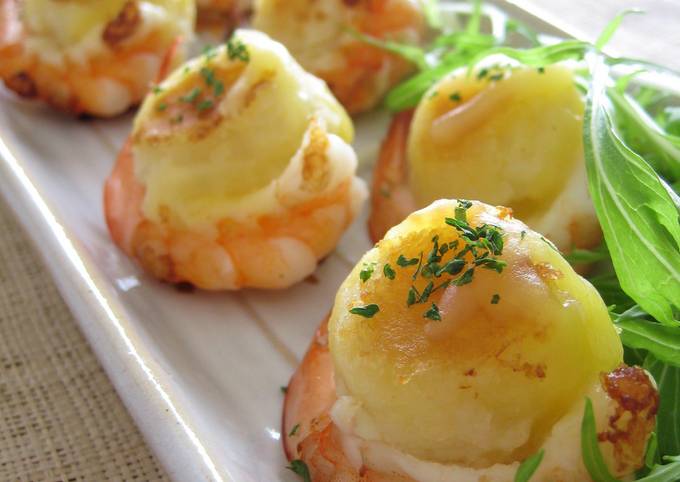 Shrimp-Wrapped Potato Cakes