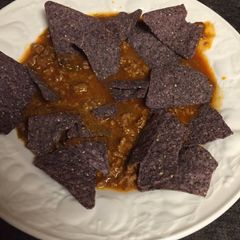 A picture of Tomato Beef Taco Soup.