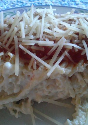 A picture of " Creamy Baked Spaghetti Casserole ".