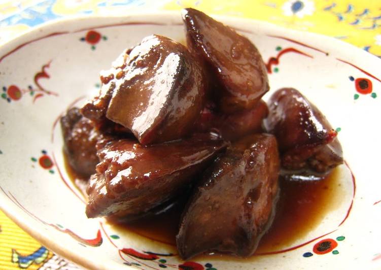 Steps to Prepare Quick Delicious! Rich Simmered Chicken Livers