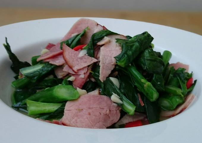 Simple Way to Prepare Any-night-of-the-week Ham With Chinese Brocoli
