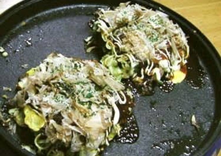 Recipe of Perfect My Family&#39;s Favorite Kansai-style &#34;Modan&#34; Okonomiyaki
