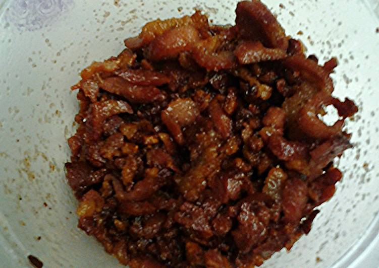 Sweet and salty bacon, toppings
