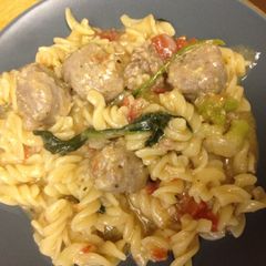 A picture of Sweet Italian Sausage One Pot Pasta.