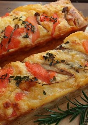 A picture of Smoked Salmon & Mushroom Cake Salé.
