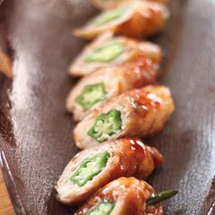 A picture of Pork-Wrapped Okra.