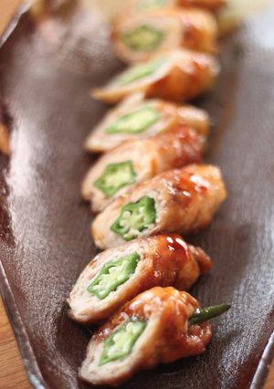 A picture of Pork-Wrapped Okra.