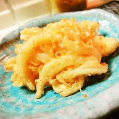 A picture of Sakura Shrimp and Sweet Onion Tempura.