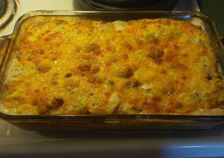 Recipe of Yummy Cheesy Tater Tot breakfast casserole