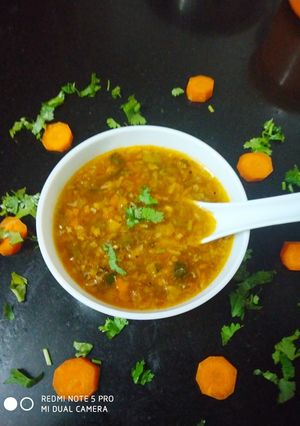 A picture of Veg Manchow soup.