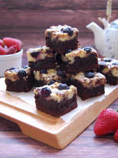Foto resep Blueberry Brownies Cheesecake