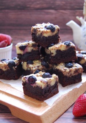 Foto resep Blueberry Brownies Cheesecake