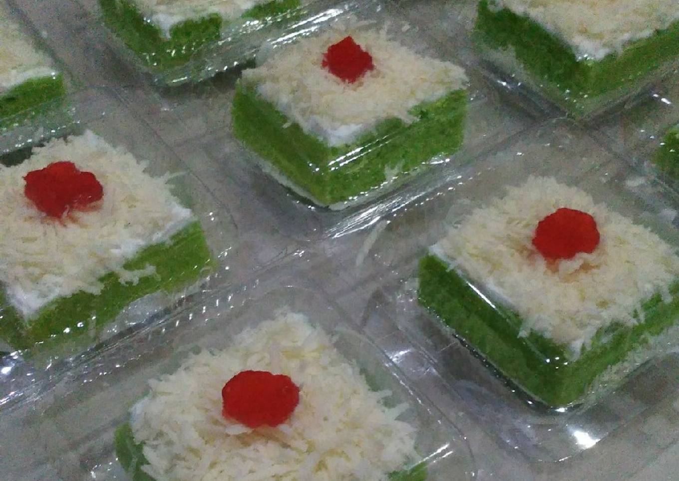 Brownies Kukus Keju Pandan