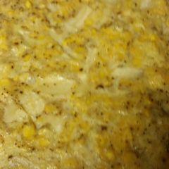 A picture of Cheesy Potatoes & Corn.