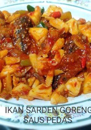 Foto resep Ikan sarden goreng saus pedas