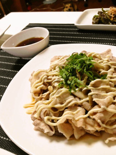 A picture of Easy Mushroom and Pork Shabu with Mayo-Ponzu.