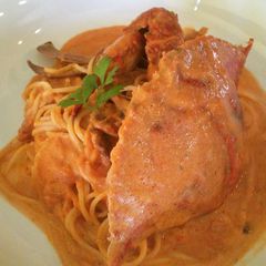 A picture of Blue Crab & Tomato Cream Pasta.