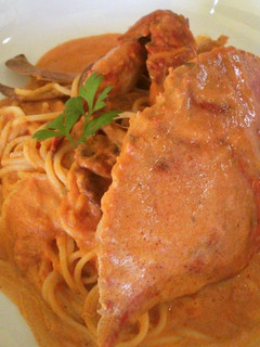 A picture of Blue Crab & Tomato Cream Pasta.