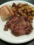 Grilled Lamb Steak with Italian Roasted Potatoes