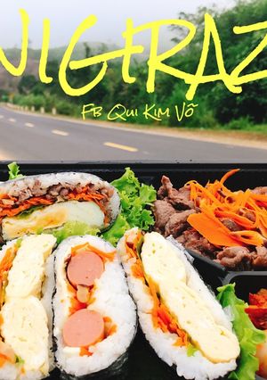 Hình của món Onigirazu-cơm gói rong biển.