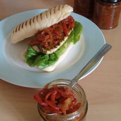 A picture of Vickys Red Pepper and Chilli Chutney, GF DF EF SF NF.