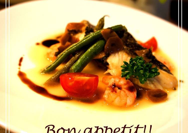 Recipe of Favorite Sea Bass Poêlé Balsamic Flavor