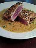 Peanut Sesame Crusted Tuna with Wasabi Cream Sauce